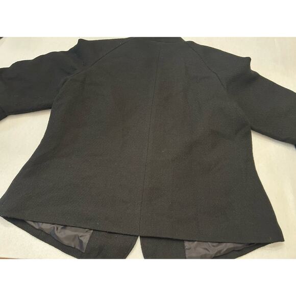 Talbots Blazer Womens 16WP Black Wool Blend Jacket Balloon Sleeve Career Preppy - Picture 8 of 10
